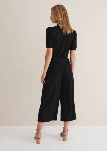 Phase Eight Audrea Wide Leg Culottes Trousers Black Canada | TJIZRN-490